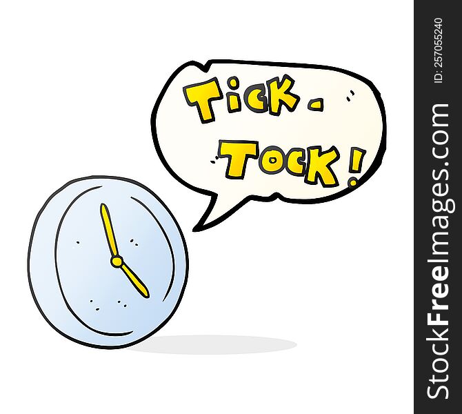Speech Bubble Cartoon Ticking Clock