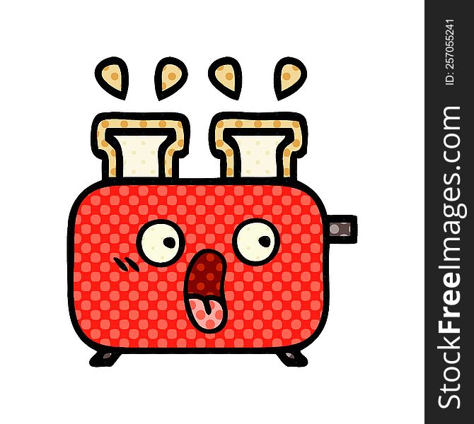 Comic Book Style Cartoon Of A Toaster