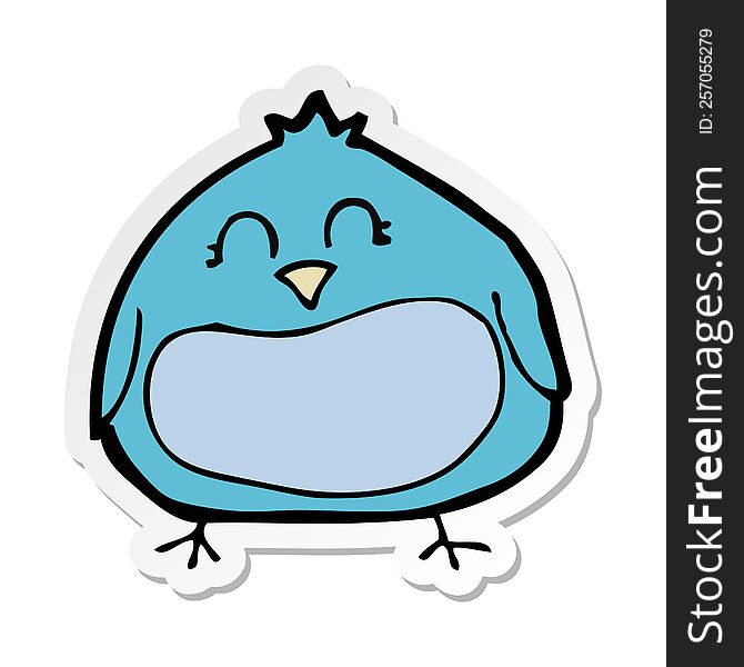sticker of a cartoon fat bird