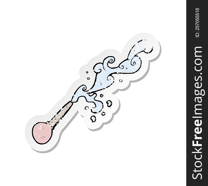 retro distressed sticker of a cartoon squirting pipette