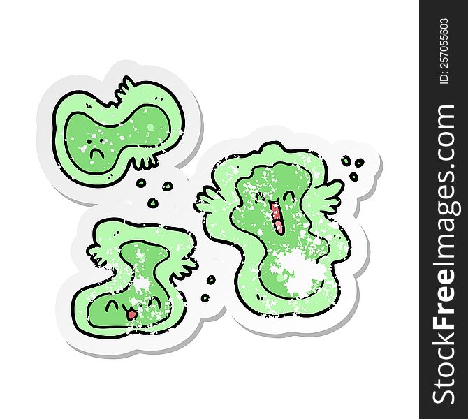 Distressed Sticker Of A Cartoon Cells