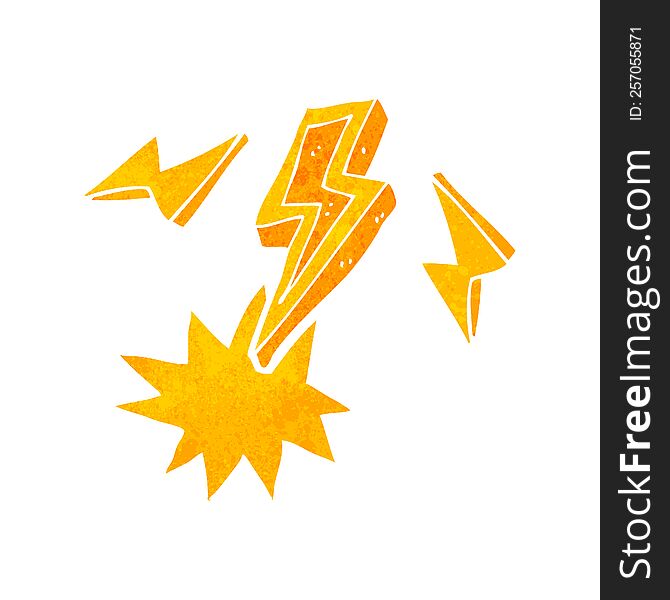 freehand retro cartoon lightning bolt doodle