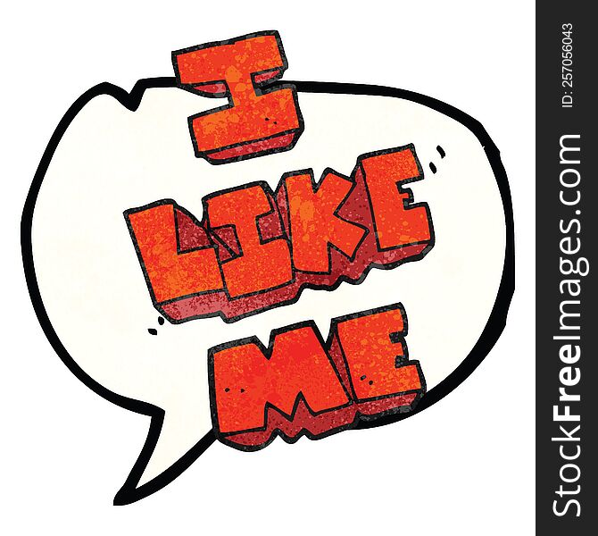 Speech Bubble Textured Cartoon I Like Me Symbol