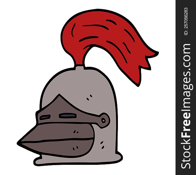 Cartoon Doodle Knight Helmet