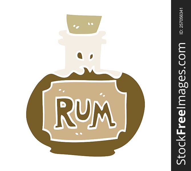 cartoon doodle old bottle of rum