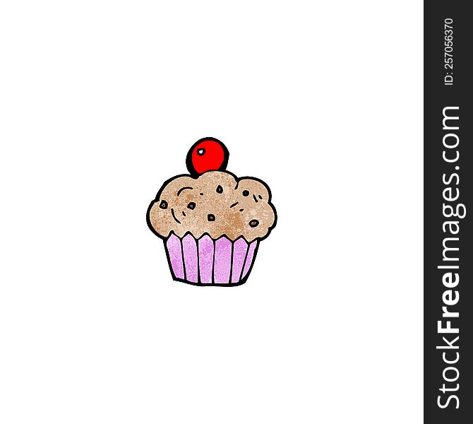 cartoon cherry cupcake