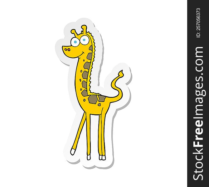 sticker of a cartoon giraffe