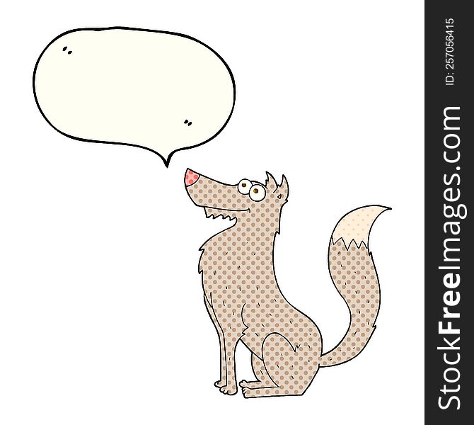Comic Book Speech Bubble Cartoon Wolf