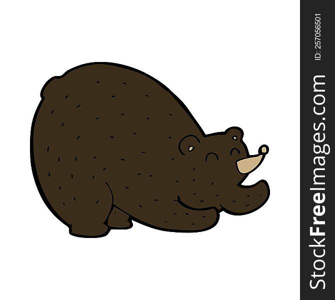 cartoon stretching black bear