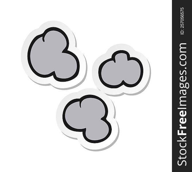 sticker of a cartoon smoke clouds