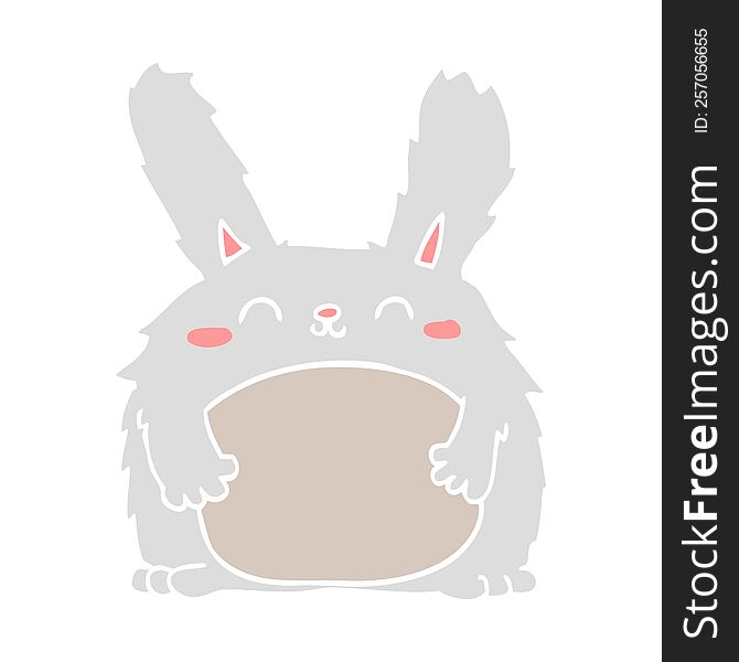 flat color style cartoon furry rabbit