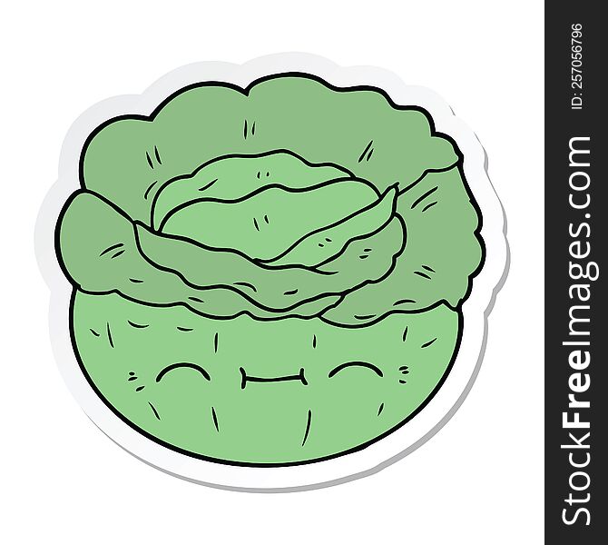 sticker of a cartoon cabbage
