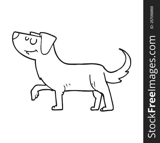 Black And White Cartoon Dog