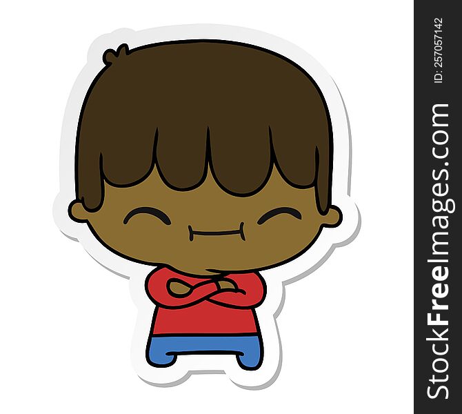Sticker Cartoon Of Kawaii Cute Boy
