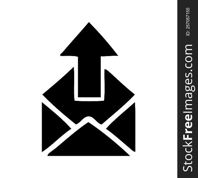 flat symbol of a email sign. flat symbol of a email sign