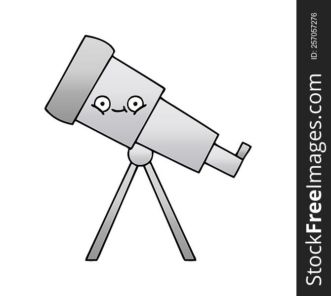 gradient shaded cartoon of a telescope