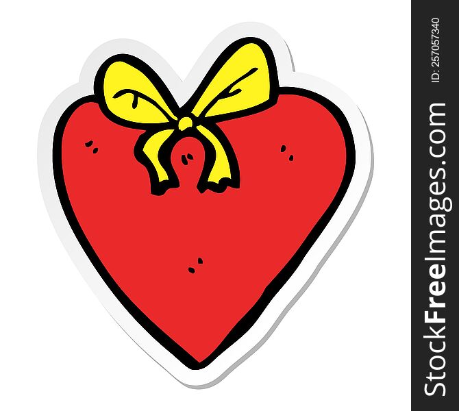 sticker of a cartoon love heart