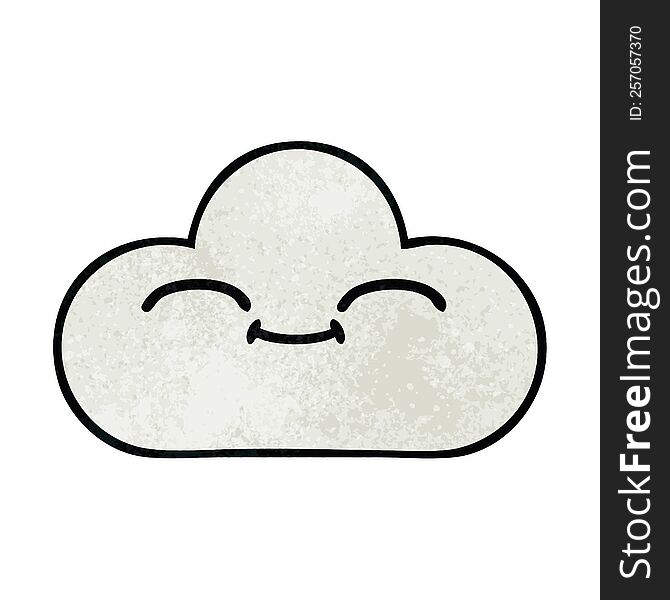 Retro Grunge Texture Cartoon White Cloud