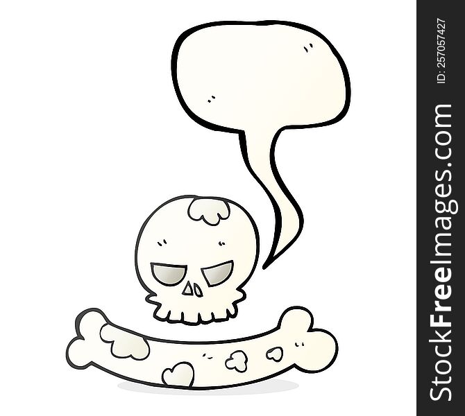 Speech Bubble Cartoon Skull And Bone Symbol
