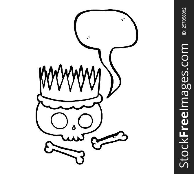 freehand drawn speech bubble cartoon crown