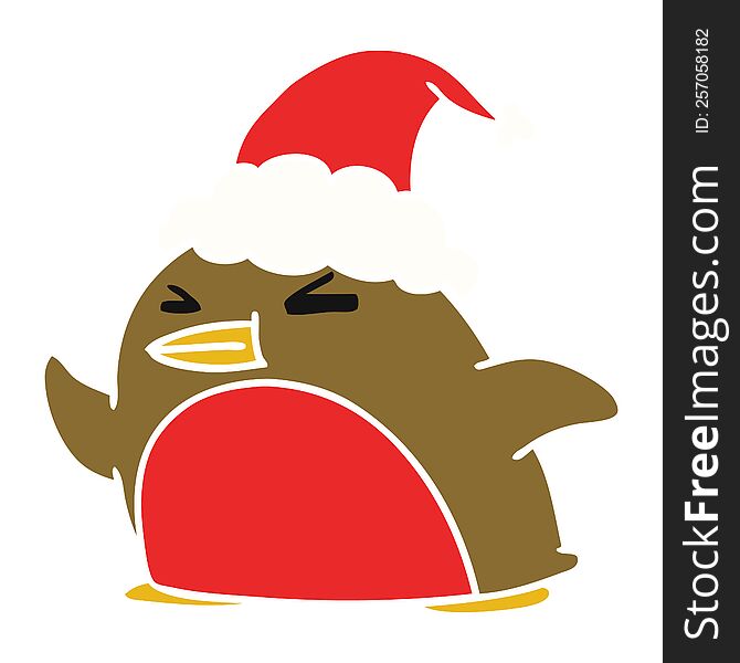 Christmas Cartoon Of Kawaii Robin