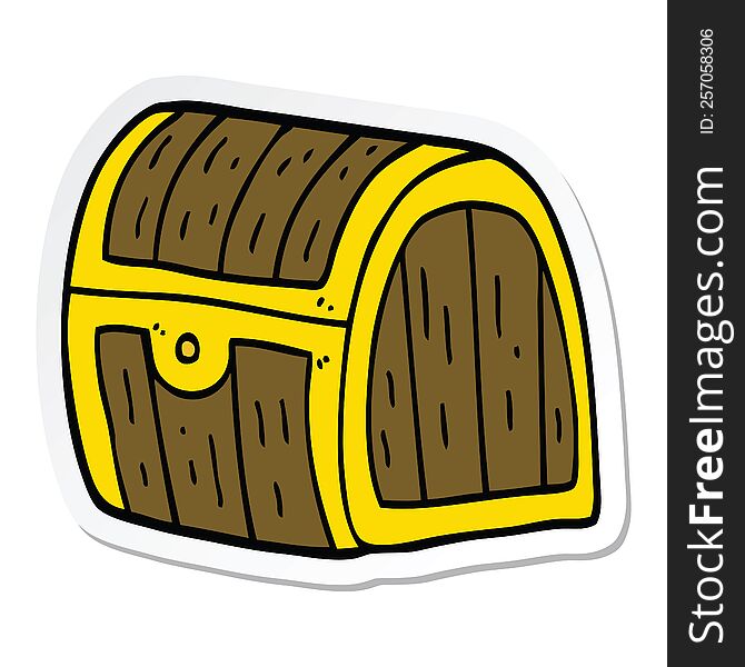 sticker of a cartoon treasure chest