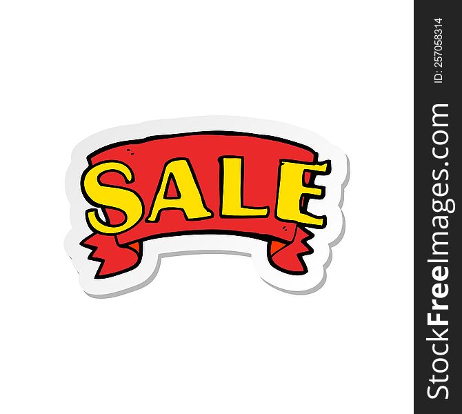 sticker of a cartoon sale symbol