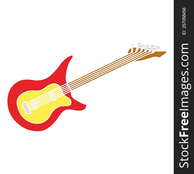 Cartoon Doodle Of A Guitar