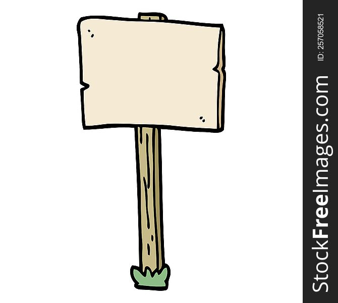 cartoon doodle sign post