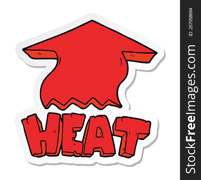 sticker of a cartoon heat symbol