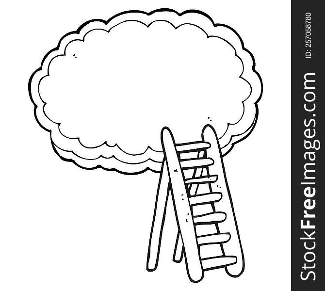 black and white cartoon ladder to heaven