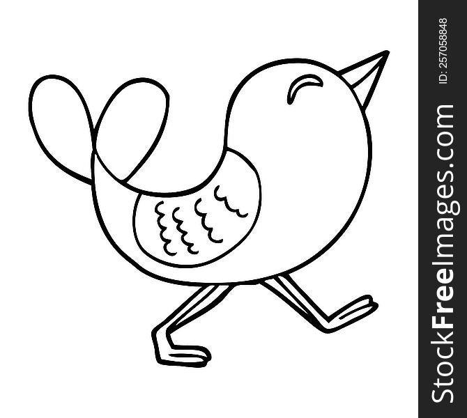 line drawing cartoon bluebird