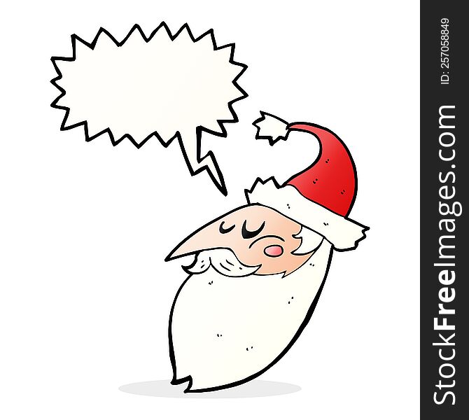 Cartoon Santa Face With Speech Bubble