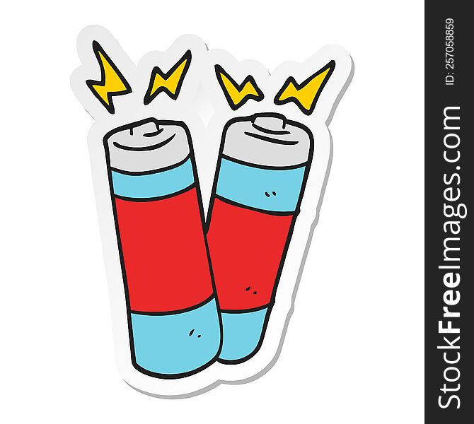 sticker of a cartoon batteries