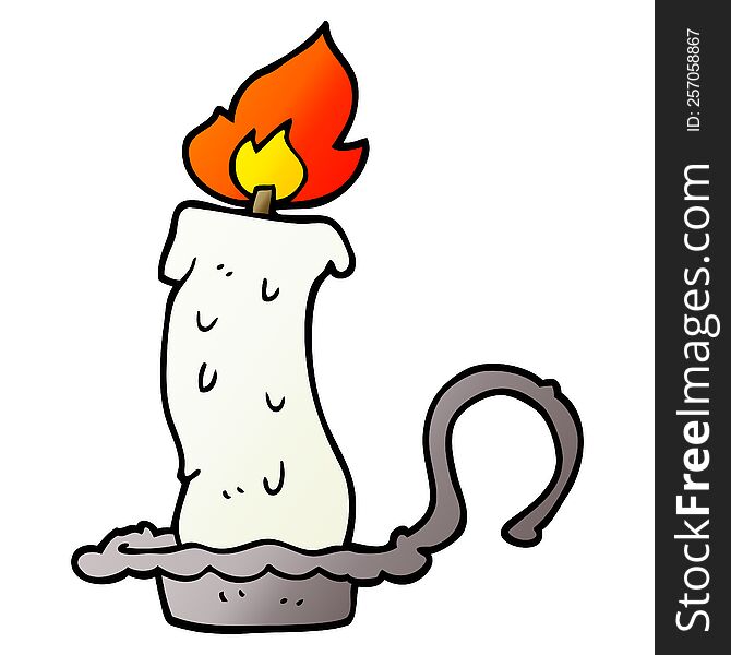 cartoon doodle burning candle