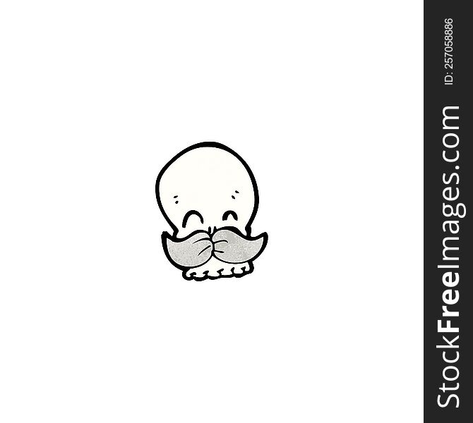 cartoon skull with mustache