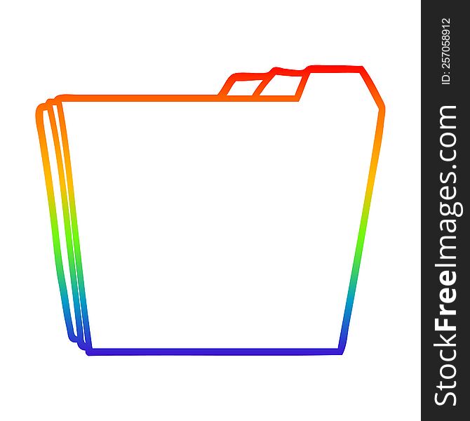 rainbow gradient line drawing of a cartoon business folders