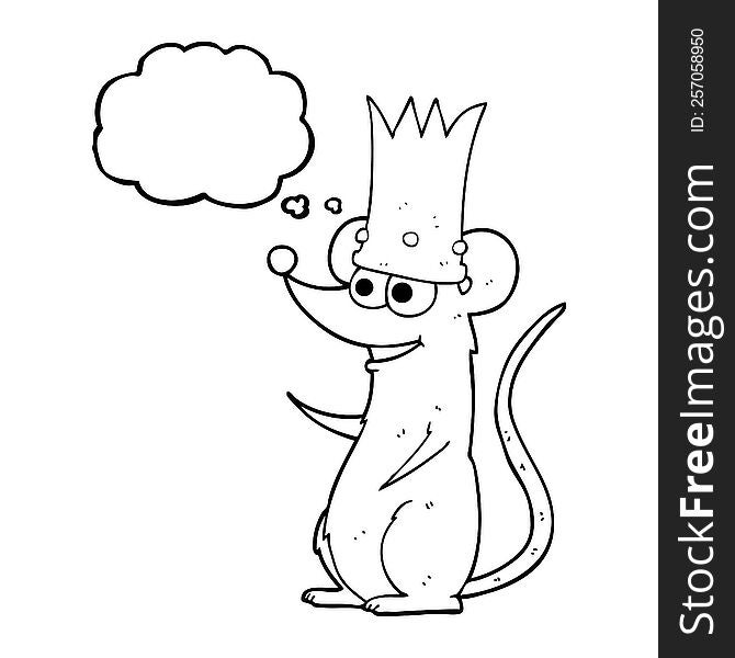 freehand drawn thought bubble cartoon rat king. freehand drawn thought bubble cartoon rat king