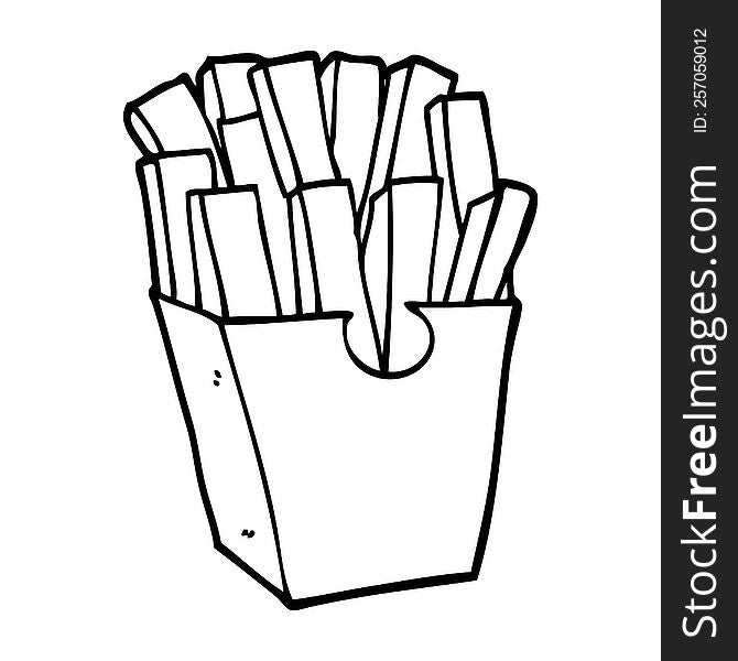 line drawing cartoon fries