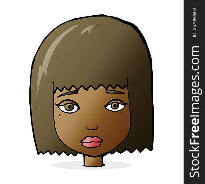 cartoon female face