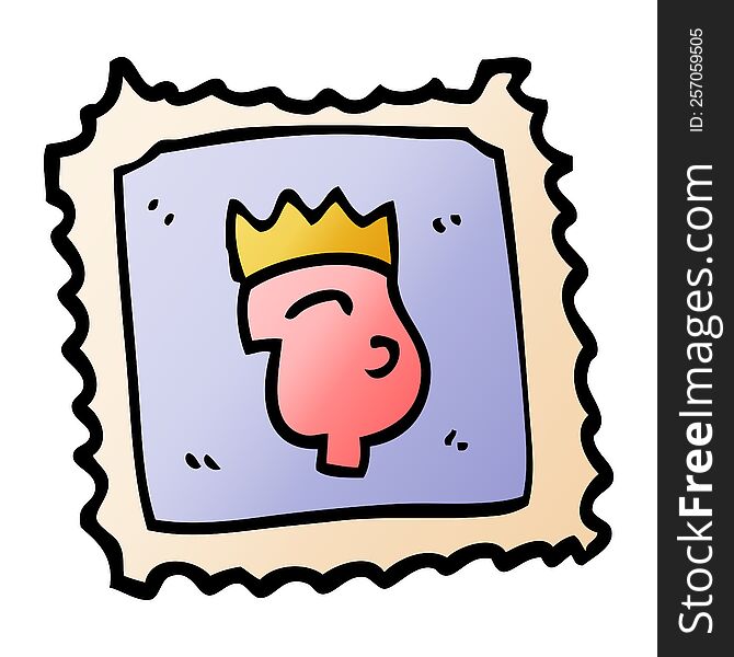 cartoon doodle stamp with royal face