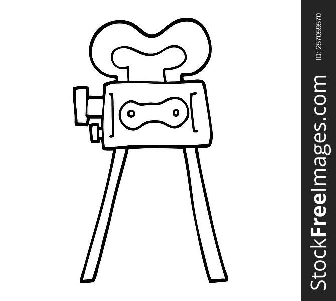 Black And White Cartoon Film Camera