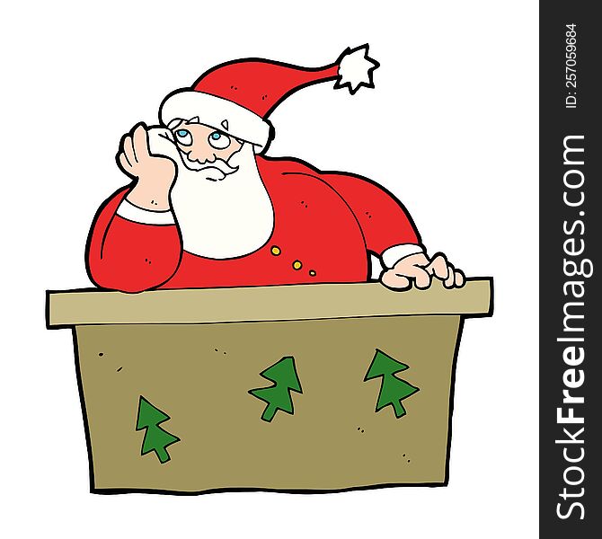 cartoon bored santa claus