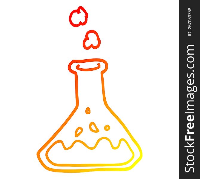 Warm Gradient Line Drawing Cartoon Science Experiment