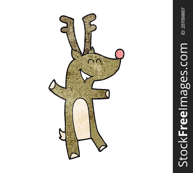 freehand textured cartoon reindeer
