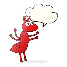 Speech Bubble Cartoon Ant Stock Photography