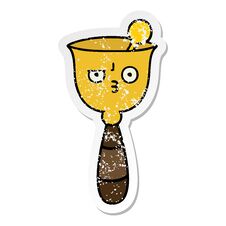 Distressed Sticker Of A Cute Cartoon School Bell Stock Images Distressed Sticker Of A Cute Cartoon School Bell Stock Images