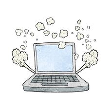 Textured Cartoon Laptop Computer Fault Royalty Free Stock Images