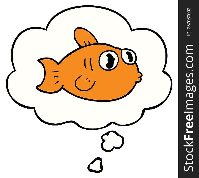 Cartoon Fish And Thought Bubble
