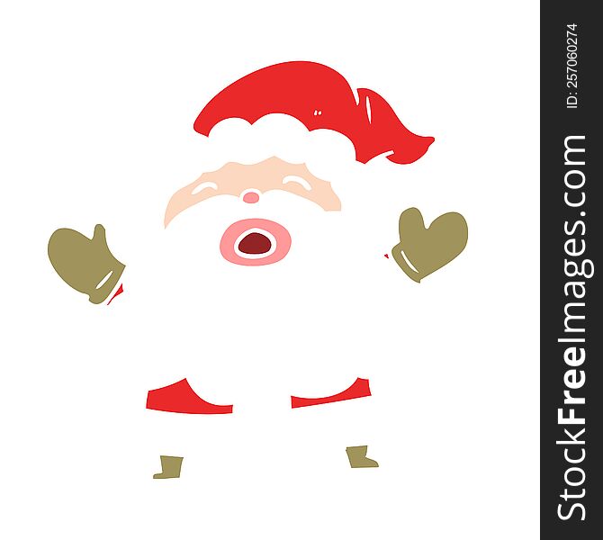 flat color style cartoon santa claus shouting in frustration